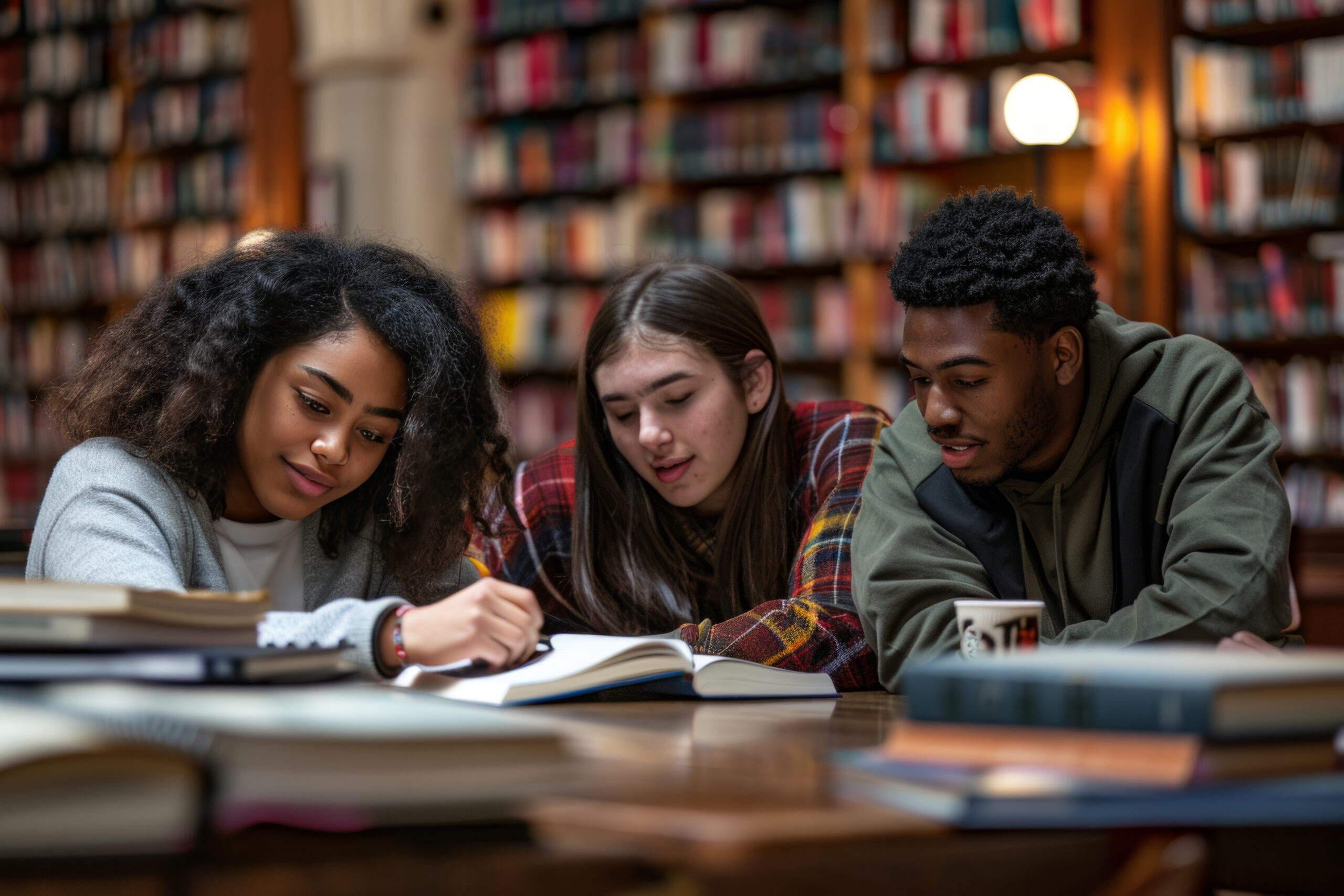 Students studying in the Library